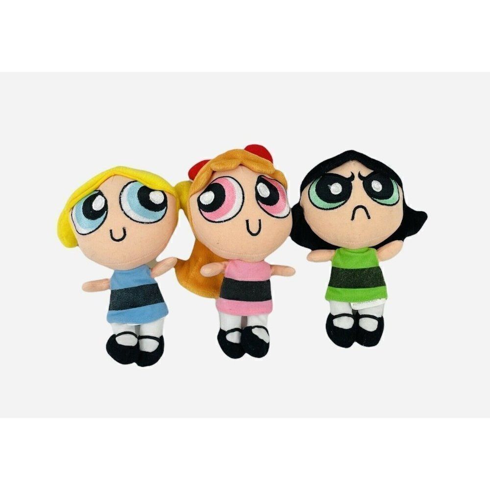 RARE Vintage 1999 Warner Brothers Studio Store PowerPuff Girls Plush Set 3 HTF